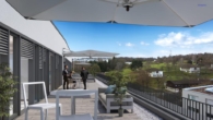 Visualisierung Dachterrasse 5. OG - Neubau: Büroflächen im „Maybach10“