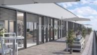 Visualisierung Dachterrasse 5. OG - Neubau: Büroflächen im „Maybach10“